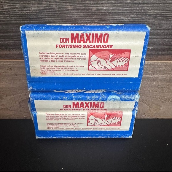 Lot Of 2 Vintage Don Maximo Detergent Soap Detergent Stain Remover Laundry Bar - Picture 3 of 3